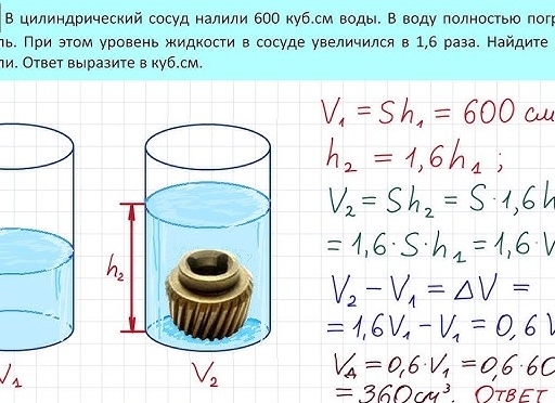 Объем воды как найти