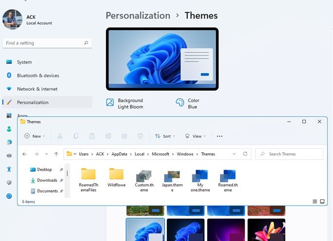 Where does Windows 11/10 store Themes